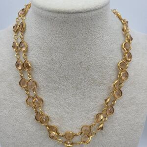 J Crew Crystal Station Long Gold Tone Necklace NWOT!